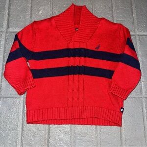 *3 for $15* Nautica Red and Navy Striped Sweater Infant Baby Size 12 Months